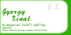 gyorgy kinal business card